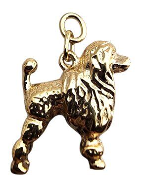 14 Karat Yellow Gold Poodle Dog Charm #23932